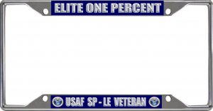 USAF SP-LE Elite Veteran Every State Chrome License Plate Frame