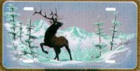 Snowy Mountain Elk License Plate