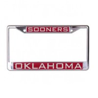 Oklahoma Sooners Red Laser Chrome License Plate Frame