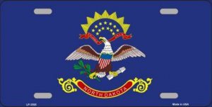 North Dakota State Flag Metal License Plate
