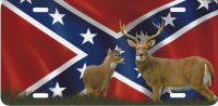 Rebel Flag Deer Airbrush License Plate
