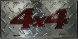 4 x 4 Diamond License Plate