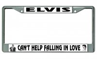 Elvis Can't Help Falling In Love Chrome License Plate Frame