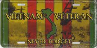 Vietnam Veteren Never Forget License Plate