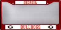 Georgia Bulldogs Red Metal License Plate Frame