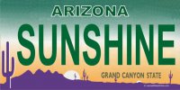 AZ Sunshine Photo License Plate