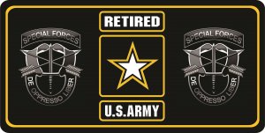 U.S. Army Retired Special Forces #1 Photo License Plate