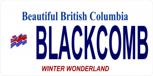 British Columbia Blackcomb Photo License Plate