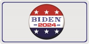 Biden 2024 Button Photo License Plate
