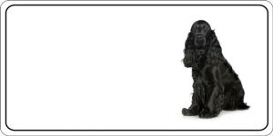 Black Cocker Spaniel Dog Photo License Plate