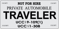 Right To Travel Traveler Grey Photo License Plate