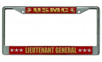 USMC Lieutenant General Chrome Photo License Plate Frame