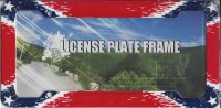 Confederate Rebel Plastic License Plate Frame