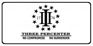 Three Percenter No Surrender … Photo License Plate