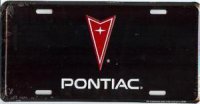 Pontiac Black License Plate