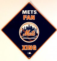 New York Mets Xing Metal Parking Sign