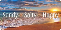 Sandy Salty Happy Photo License Plate