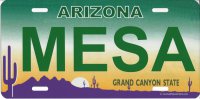 Arizona Mesa Photo License Plate