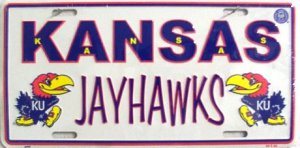 Kansas Jayhawks College License Plate
