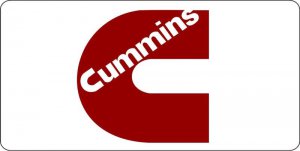 Cummins Logo On White Photo License Plate