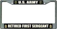 U.S. Army Retired First Sergeant Chrome License Plate Frame