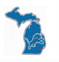 Detroit Lions Home State Vinyl Sticker