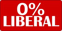 Zero Percent Liberal Photo License Plate