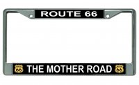 Route 66 The Mother Road Chrome License Plate Frame