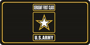 U.S. Army Sergeant First Class Black Photo License Plate