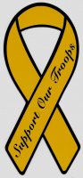 Support Our Troops Yellow Ribbon Auto Magnet