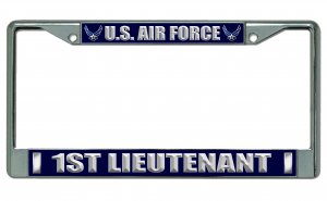 U.S. Air Force 1st Lieutenant Chrome Photo License Plate Frame
