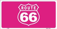 Route 66 Hot Pink License Plate