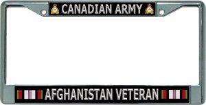 Canadian Army Afghanistan Veteran Chrome License Plate Frame