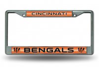 Cincinnati Bengals Glitter Chrome License Plate Frame