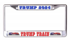 Trump 2024 Trump Train Chrome License Plate Frame
