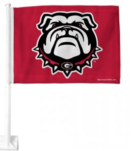 Georgia Bulldog Red Car Flag