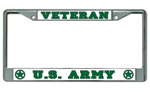 U.S. Army Veteran Chrome License Plate Frame