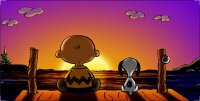 Charlie Brown And Snoopy Sunset Photo License Plate