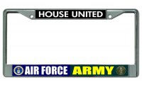 Air Force Army House United Chrome License Plate Frame