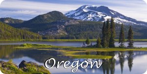 Oregon Mountain Scene Photo License Plate