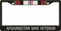 Afghanistan War Veteran Black License Plate Frame
