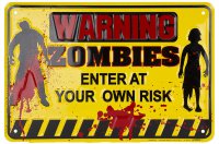 Warning Zombies Parking Sign