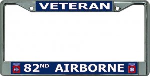 Veteran 82nd Airborne Chrome License Plate Frame