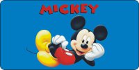 Mickey Mouse On Blue Photo License Plate
