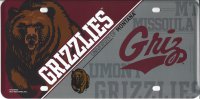 Montana Grizzlies Metal License Plate