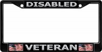 Disabled Veteran Black License Plate Frame