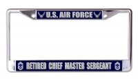 U.S. Air Force Retired Chief Master Sergeant Chrome Frame