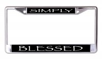 Simply Blessed #1 Chrome License Plate Frame