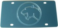 Cougar Silver Logo Stainless Steel License Plate
