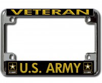 U.S. Army Veteran Chrome Motorcycle License Plate Frame